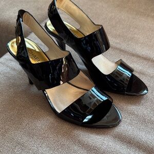 MICHAEL Michael Kors Glossy Black Slingback Heels